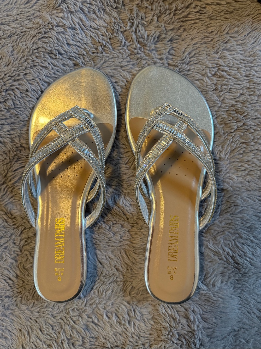 Dream Pairs Silver Crystal Strappy Sandals- BRAND NEW!! Never worn!!